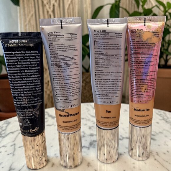 It Cosmetics & Hover Cover Foundation Bundle X4 Shades Neutral-Medium Tan & Tan - Picture 4 of 5